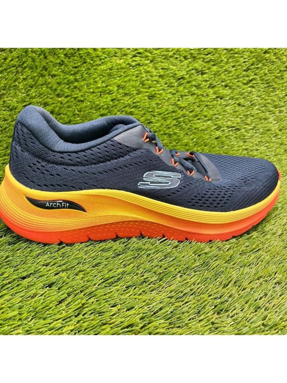 Skechers Arch Fit 2.0 Mens Size 9 Blue Orange Athletic Running Shoes Sneakers
